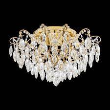 Eglo Fenoullet Vintage Πλαφονιέρα Οροφής με Ντουί E14 με Κρύσταλλα σε Χρυσό χρώμα 60cm 39602